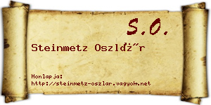 Steinmetz Oszlár névjegykártya